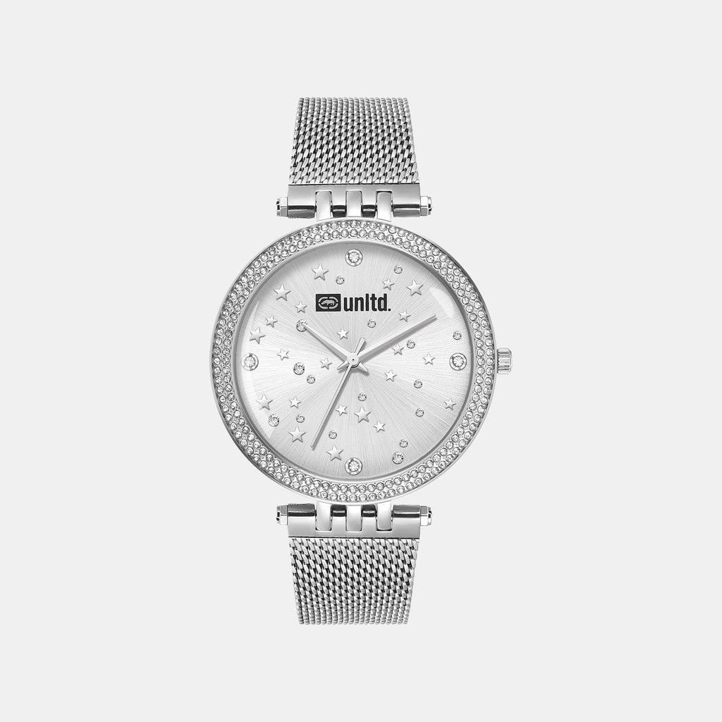 Women Quartz Silver Dial Analog Stainless Steel Watch UNL030001