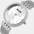 Women Quartz Silver Dial Analog Stainless Steel Watch UNL030001