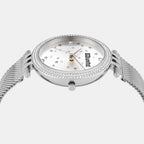 Women Quartz Silver Dial Analog Stainless Steel Watch UNL030001