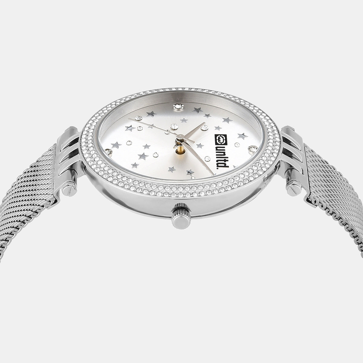Women Quartz Silver Dial Analog Mesh Watch UNL030001