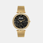Women Quartz Black Dial Analog Stainless Steel Watch UNL030002