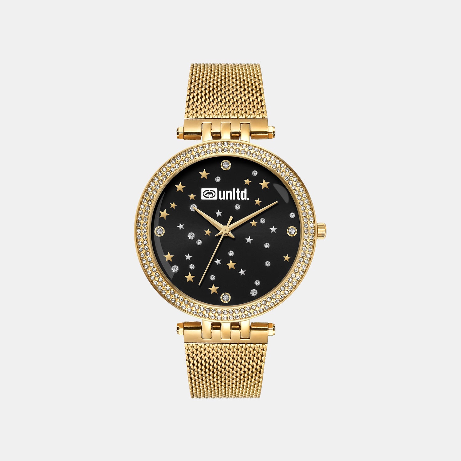 Women Quartz Black Dial Analog Stainless Steel Watch UNL030002