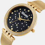 Women Quartz Black Dial Analog Stainless Steel Watch UNL030002