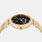 Women Quartz Black Dial Analog Stainless Steel Watch UNL030002
