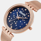 Women Quartz Blue Dial Analog Stainless Steel Watch UNL030003