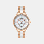 Women Quartz Silver Mother Of Pearl Dial Analog Stainless Steel Watch UNL040002