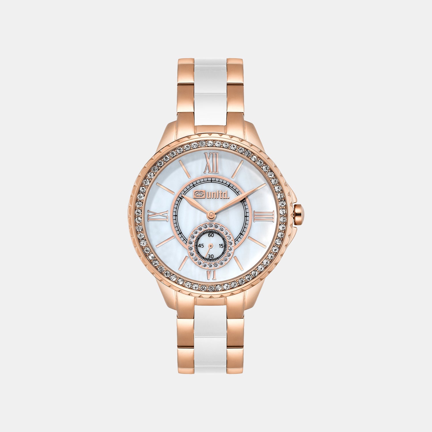 Women Quartz Silver Mother Of Pearl Dial Analog Stainless Steel Watch UNL040002