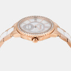 Women Quartz Silver Mother Of Pearl Dial Analog Stainless Steel Watch UNL040002
