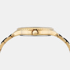 Women Quartz Black Mother Of Pearl Dial Analog Stainless Steel Watch UNL040003