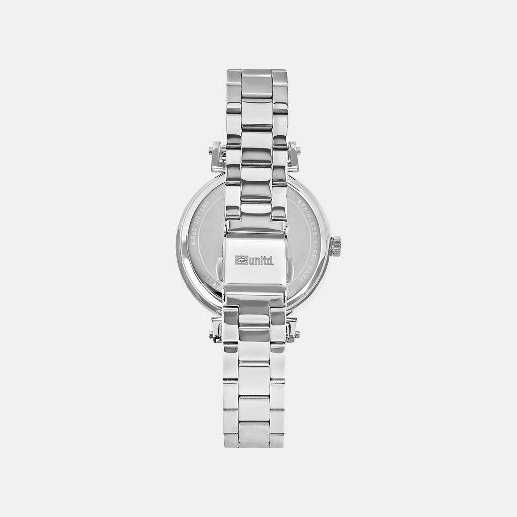Women Quartz Silver Dial Analog Stainless Steel Watch UNL050001
