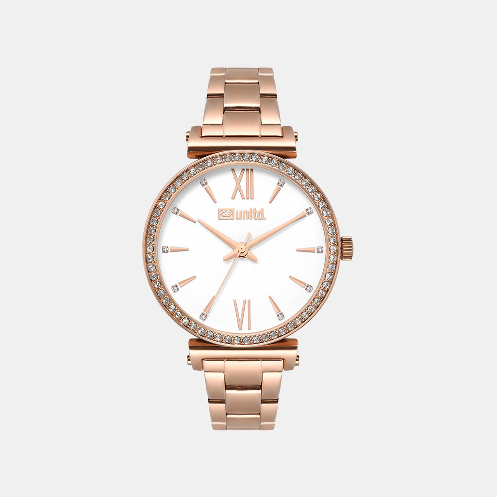 Women Quartz Silver Dial Analog Stainless Steel Watch UNL050003