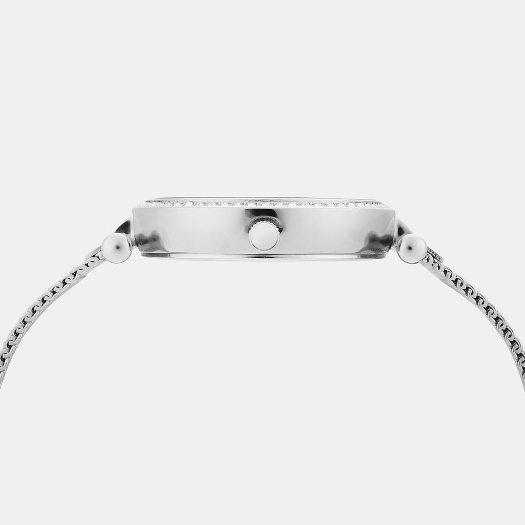 Women Quartz Silver Dial Analog Stainless Steel Watch UNL090001