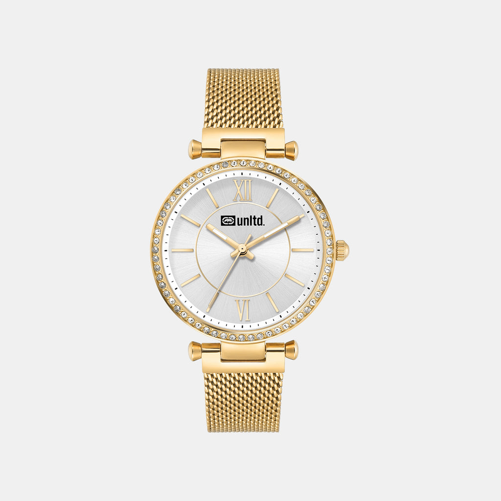 Women Quartz Silver Dial Analog Stainless Steel Watch UNL090002