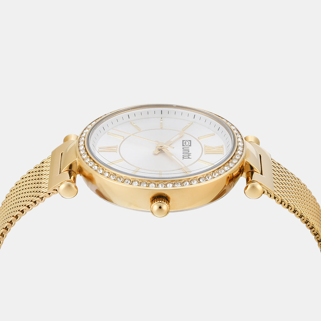 Women Quartz Silver Dial Analog Stainless Steel Watch UNL090002