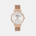 Women Quartz Silver Dial Analog Stainless Steel Watch UNL090003