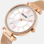 Women Quartz Silver Dial Analog Stainless Steel Watch UNL090003