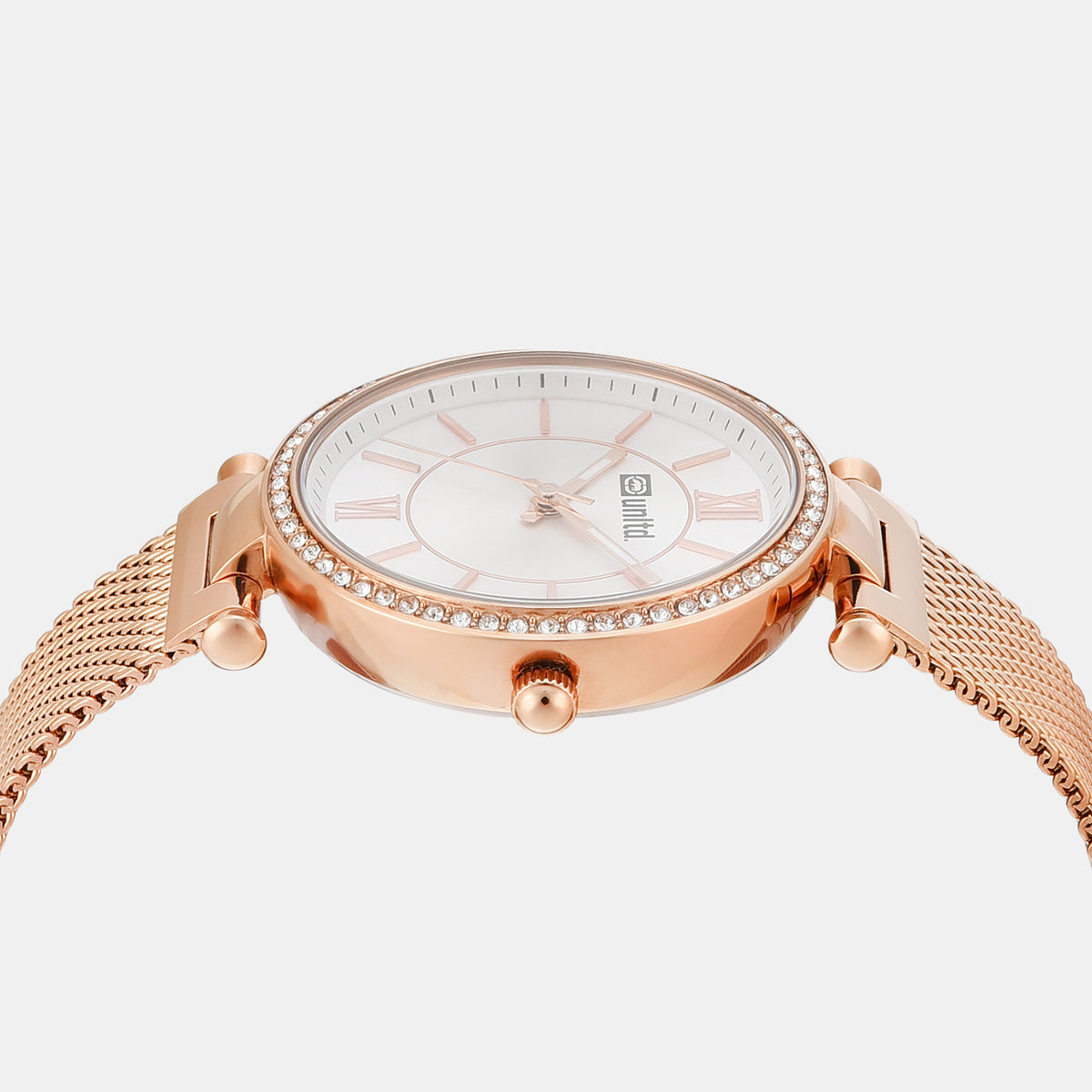 Women Quartz Silver Dial Analog Mesh Watch UNL090003