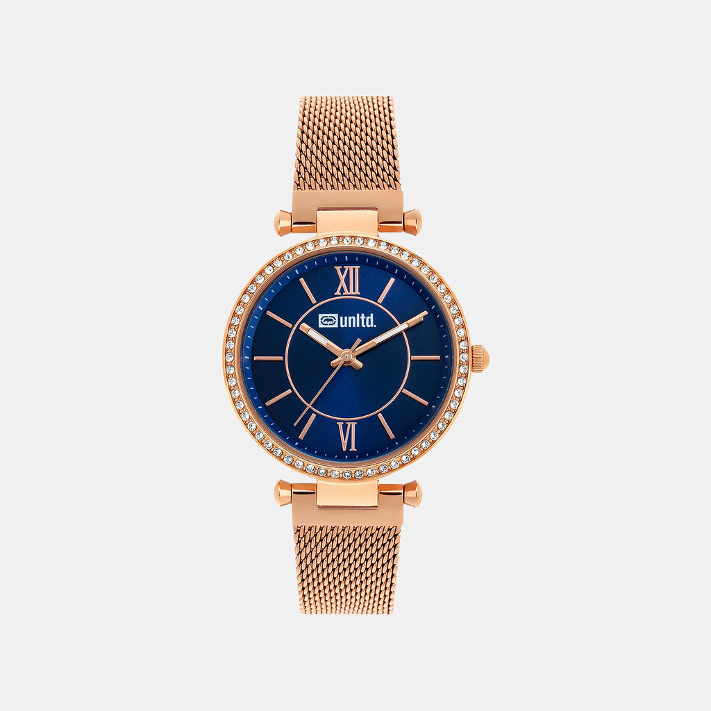 Women Quartz Blue Dial Analog Stainless Steel Watch UNL090004