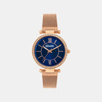 Women Quartz Blue Dial Analog Stainless Steel Watch UNL090004
