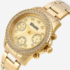 Women Quartz Gold Dial Multi-Function Stainless Steel Watch UNL110002