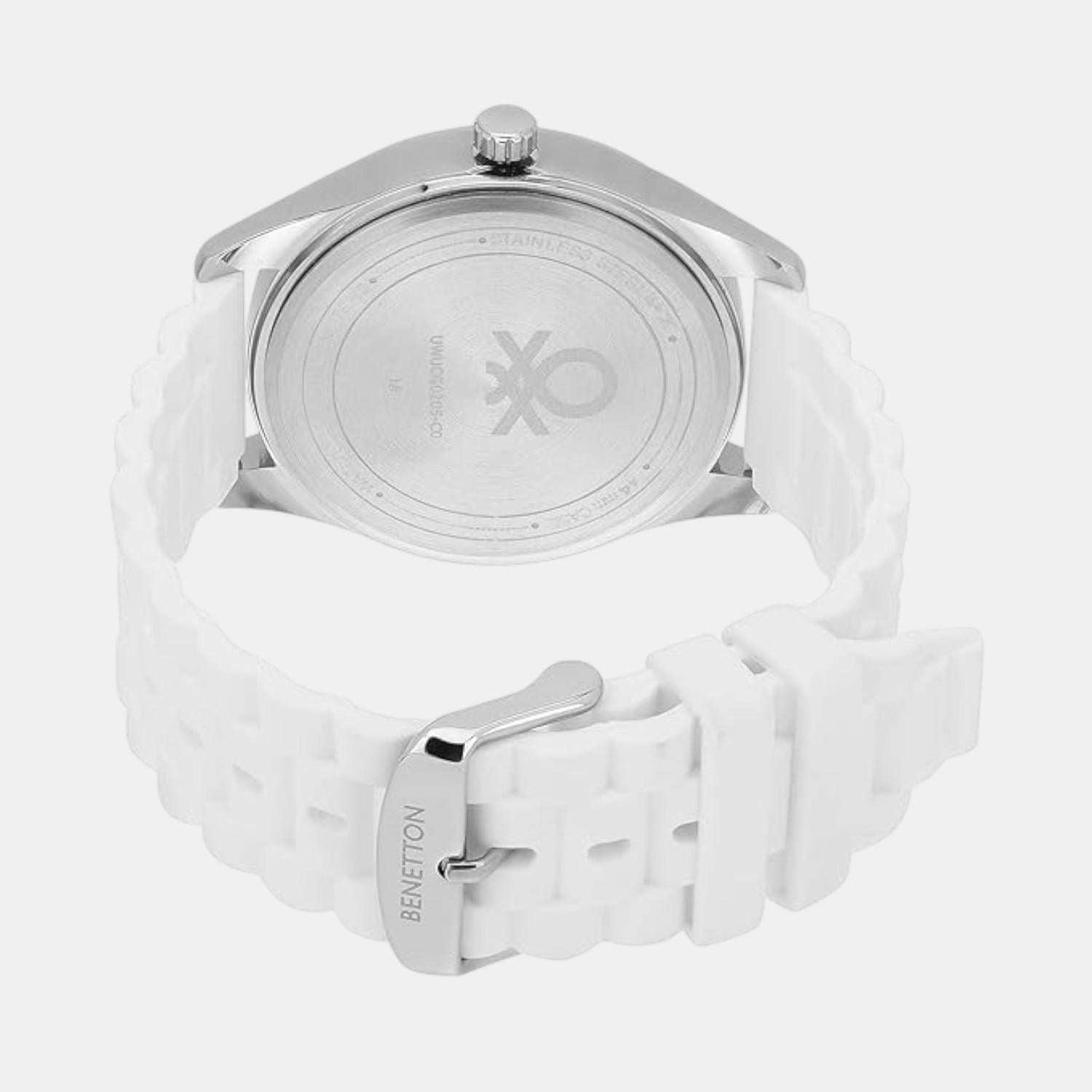 Iconic Men Quartz White Dial Analog Silicone Watch UWUCG0205
