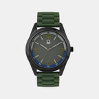 Iconic Men Quartz Olive Green Dial Analog Silicone Watch UWUCG0206