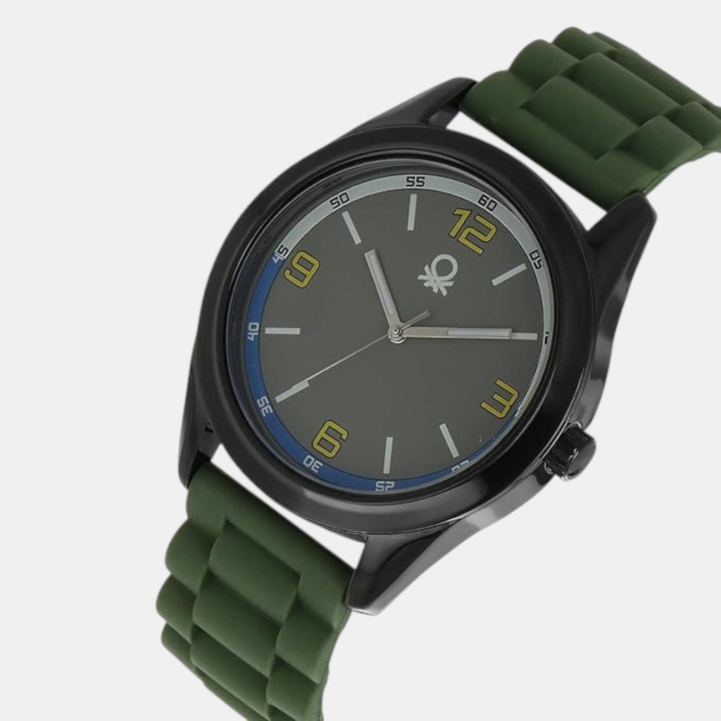 Iconic Men Quartz Olive Green Dial Analog Silicone Watch UWUCG0206