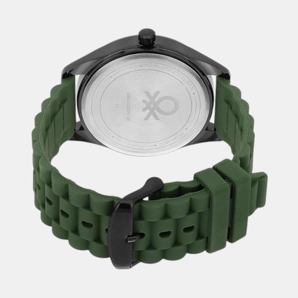 Iconic Men Quartz Olive Green Dial Analog Silicone Watch UWUCG0206