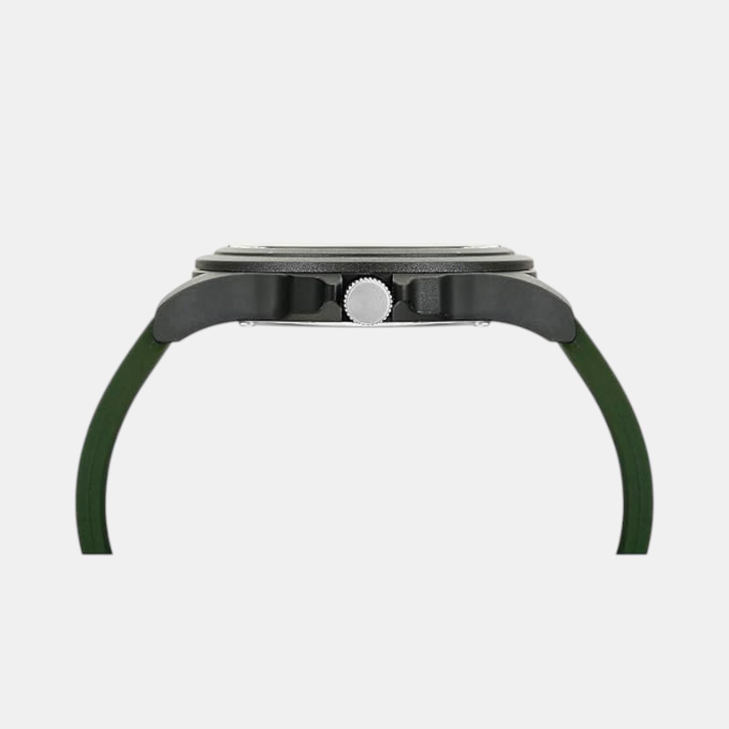 Iconic Men Quartz Black & Green Dial Analog Silicone Watch UWUCG0313