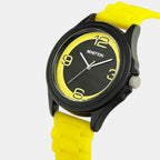 Iconic Men Quartz Black & Yellow Dial Analog Silicone Watch UWUCG0314