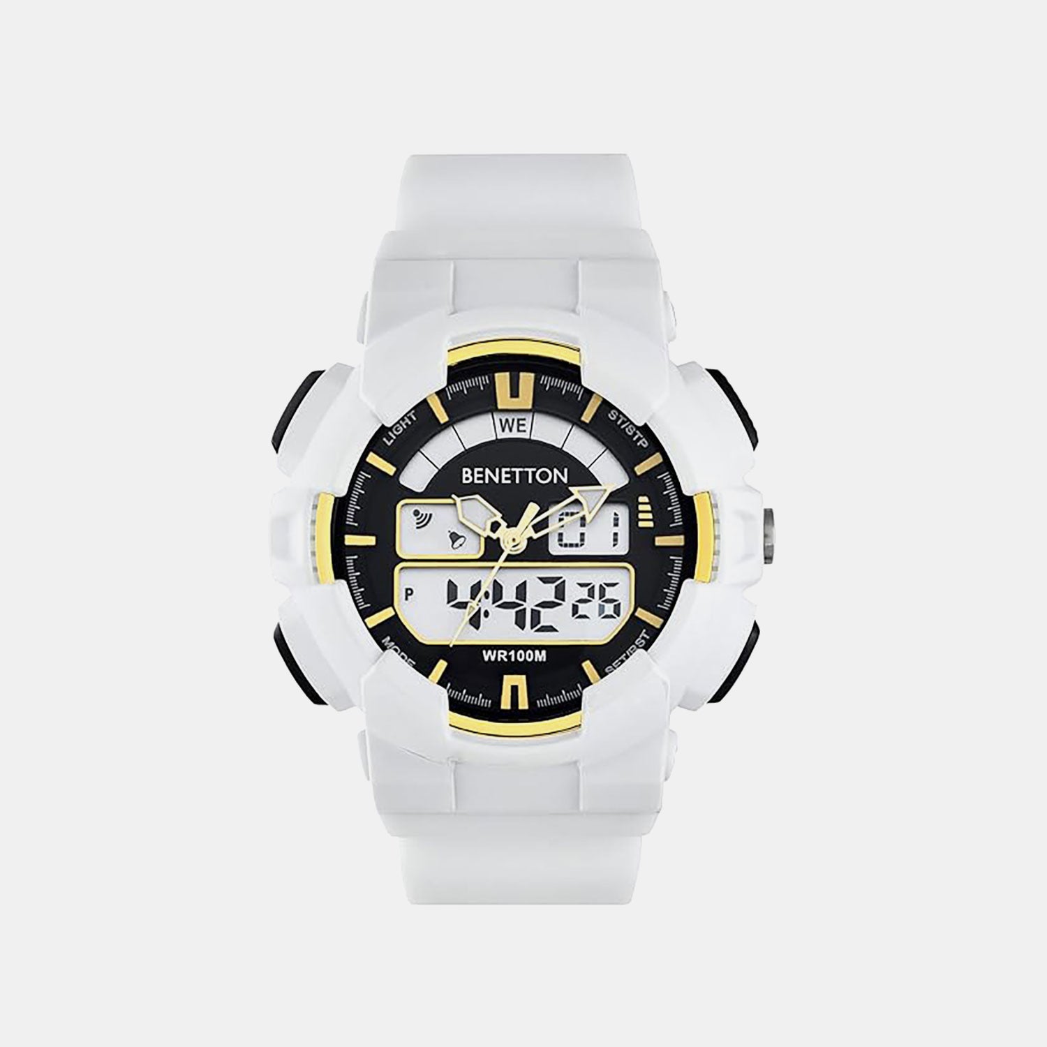 Sport Unisex Quartz White Dial Analog-Digital Silicone Watch UWUCG0604