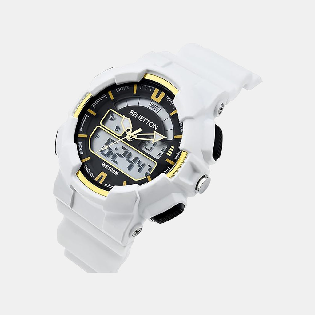 Sport Unisex Quartz White Dial Analog-Digital Silicone Watch UWUCG0604
