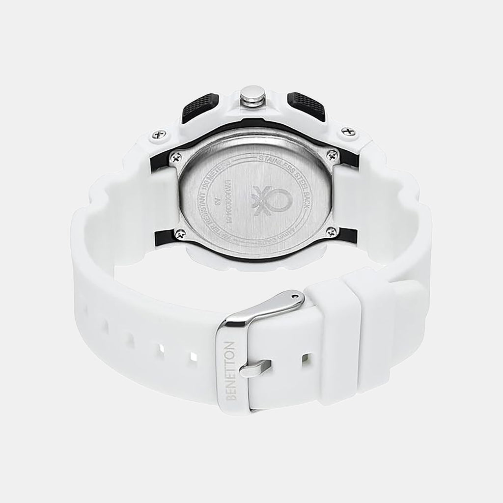 Sport Unisex Quartz White Dial Analog-Digital Silicone Watch UWUCG0604