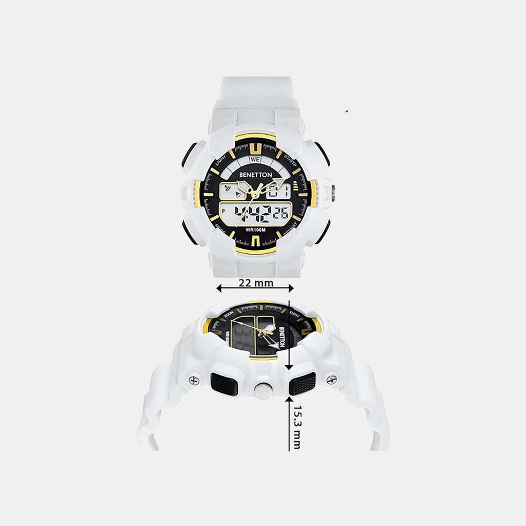 Sport Unisex Quartz White Dial Analog-Digital Silicone Watch UWUCG0604
