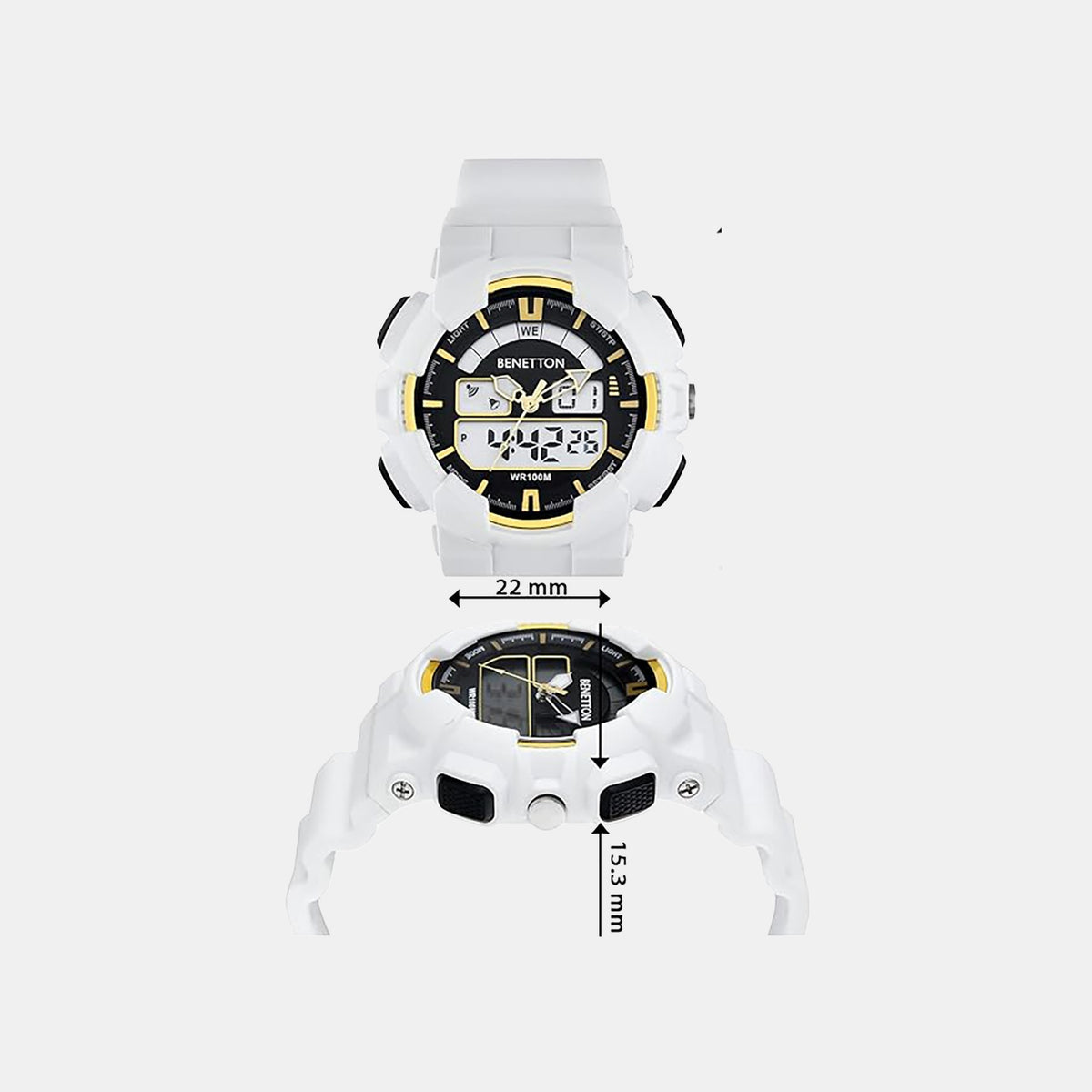 Sport Unisex Quartz White Dial Analog-Digital Silicone Watch UWUCG0604