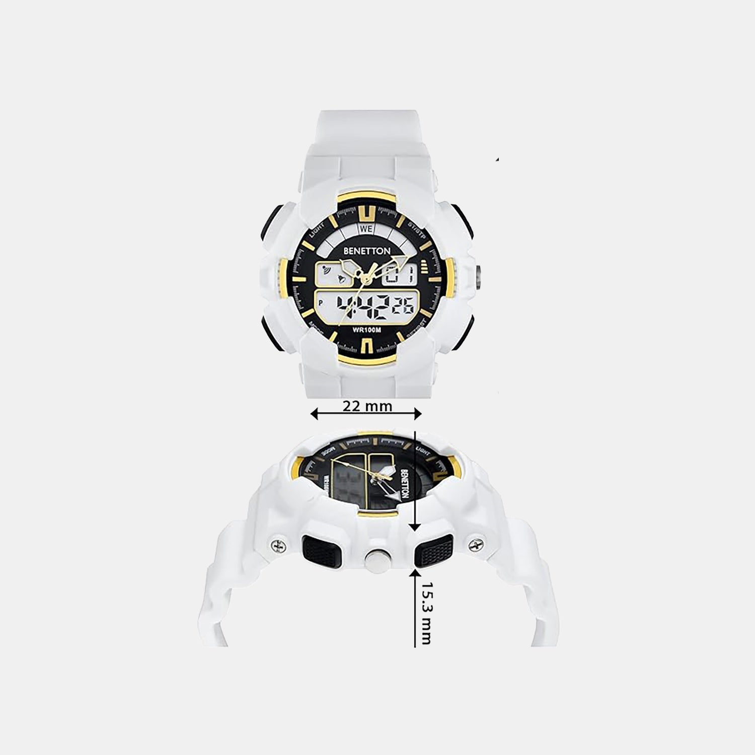 Sport Unisex Quartz White Dial Analog-Digital Silicone Watch UWUCG0604