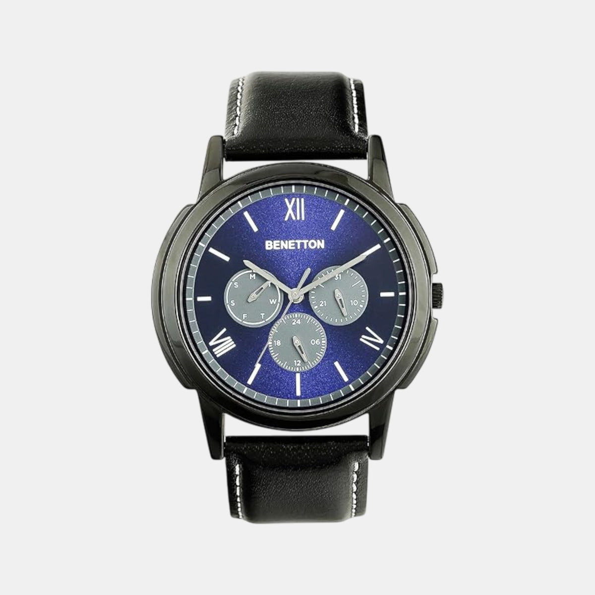 Iconic Men Quartz Blue Dial Multi-Function Leather Watch UWUCG0808