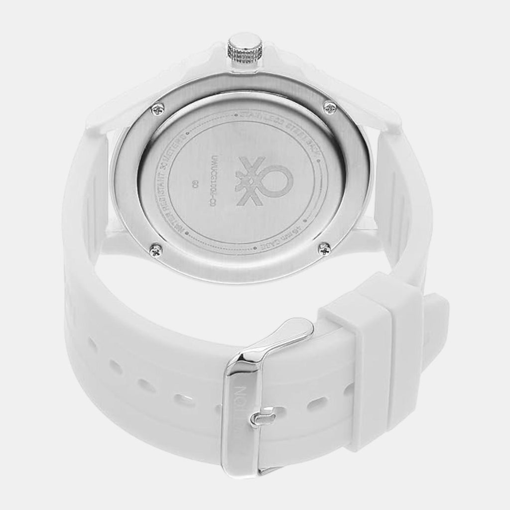 Iconic Men Quartz White Dial Analog Silicone Watch UWUCG1005