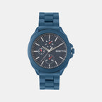 Signature Men Quartz Blue Dial Multi-Function Stainless Steel Watch UWUCG1704