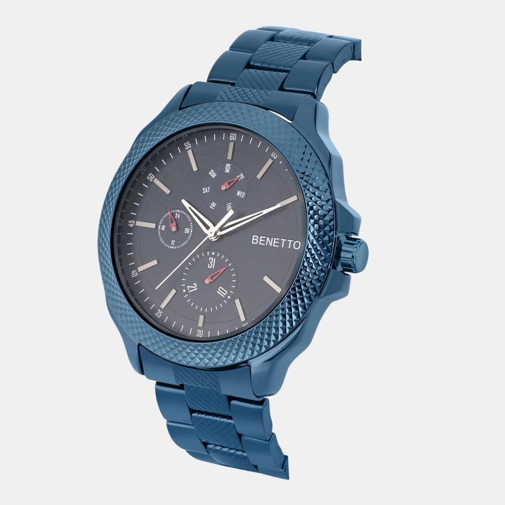 Signature Men Quartz Blue Dial Multi-Function Stainless Steel Watch UWUCG1704