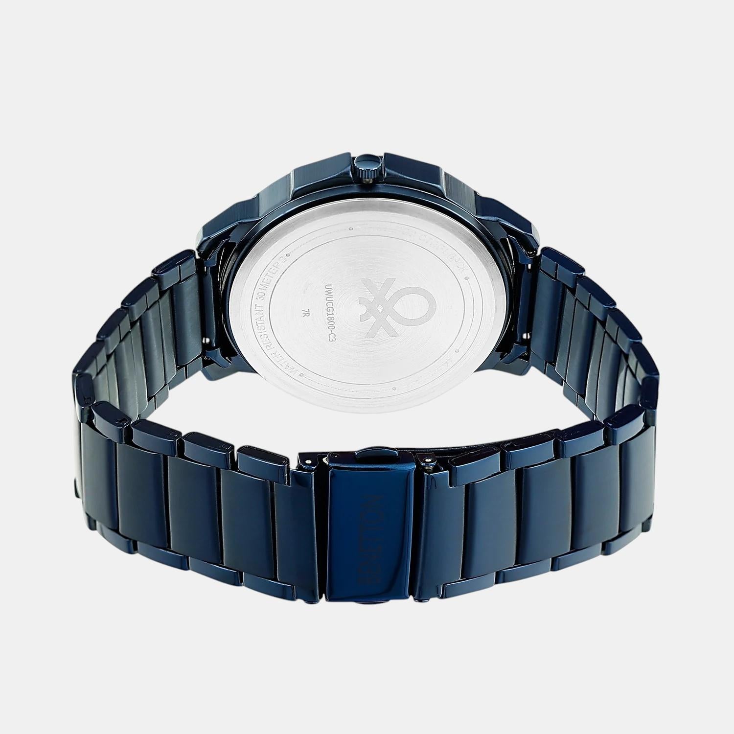 Signature Men Quartz Blue Dial Multi-Function Stainless Steel Watch UWUCG1800