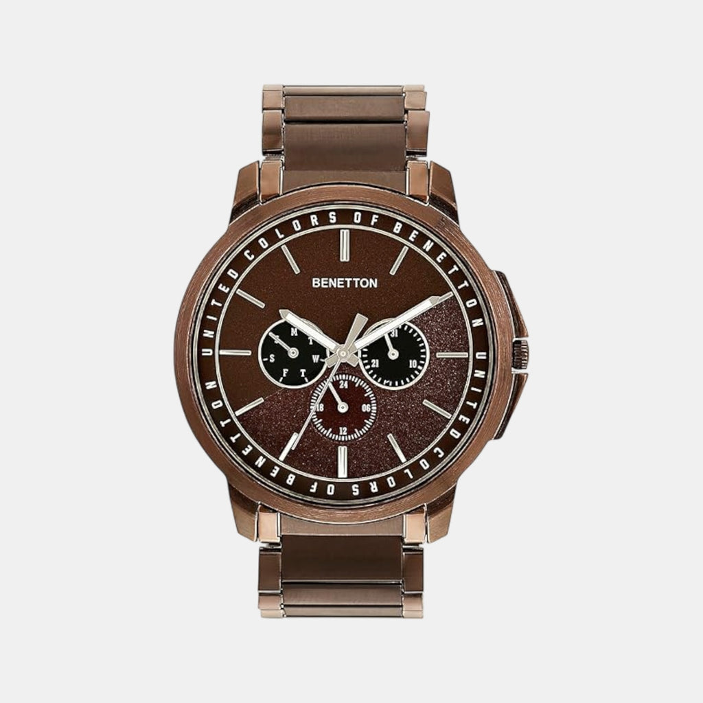 Signature Men Quartz Brown Dial Multi-Function Stainless Steel Watch UWUCG1801