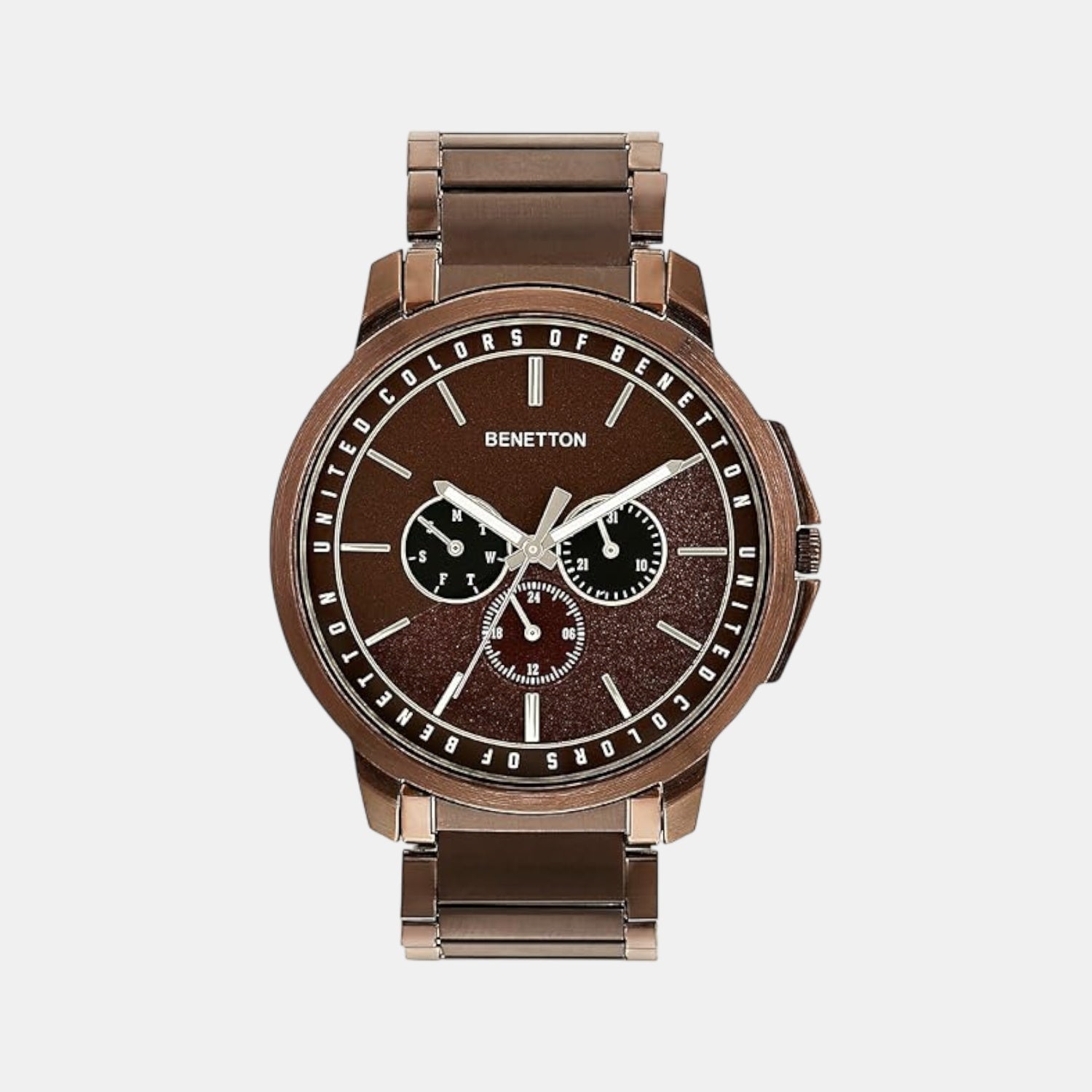 Signature Men Quartz Brown Dial Multi-Function Stainless Steel Watch UWUCG1801