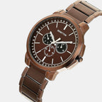 Signature Men Quartz Brown Dial Multi-Function Stainless Steel Watch UWUCG1801