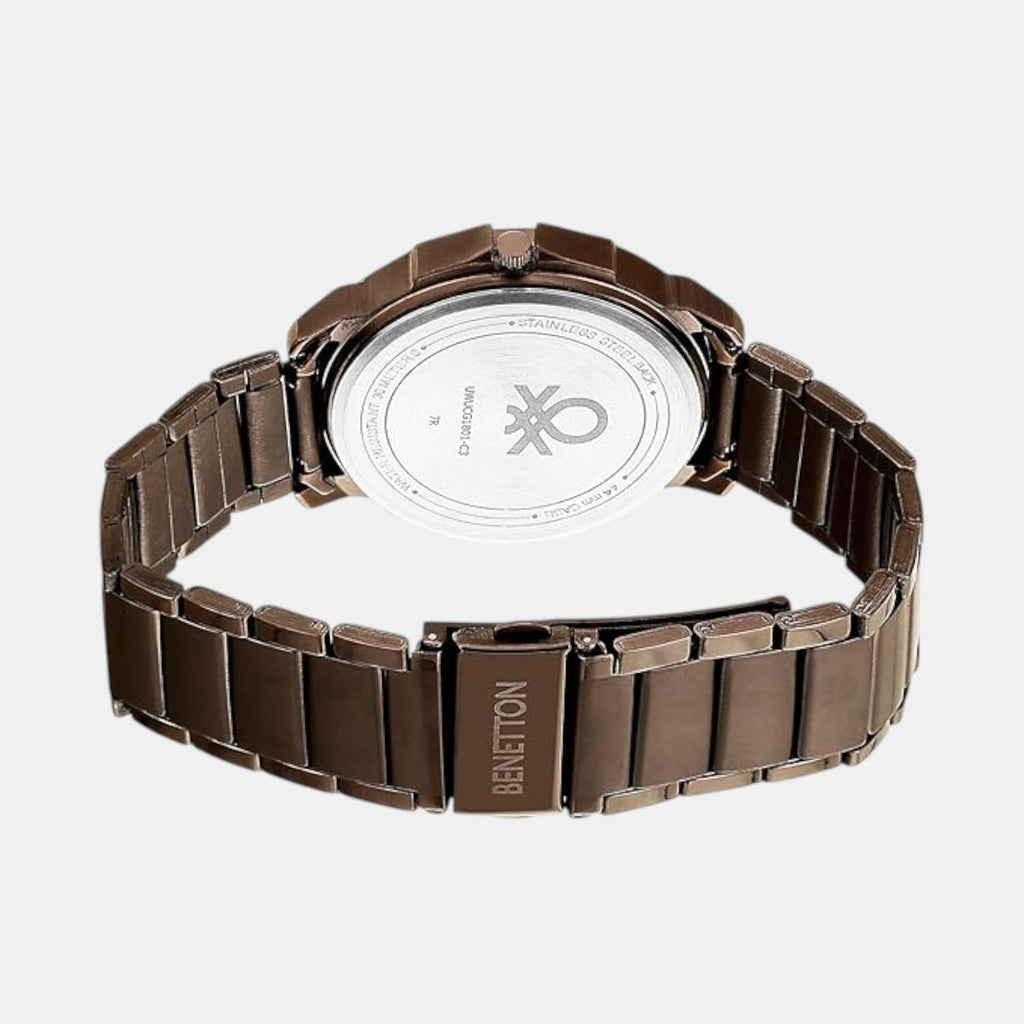 Signature Men Quartz Brown Dial Multi-Function Stainless Steel Watch UWUCG1801