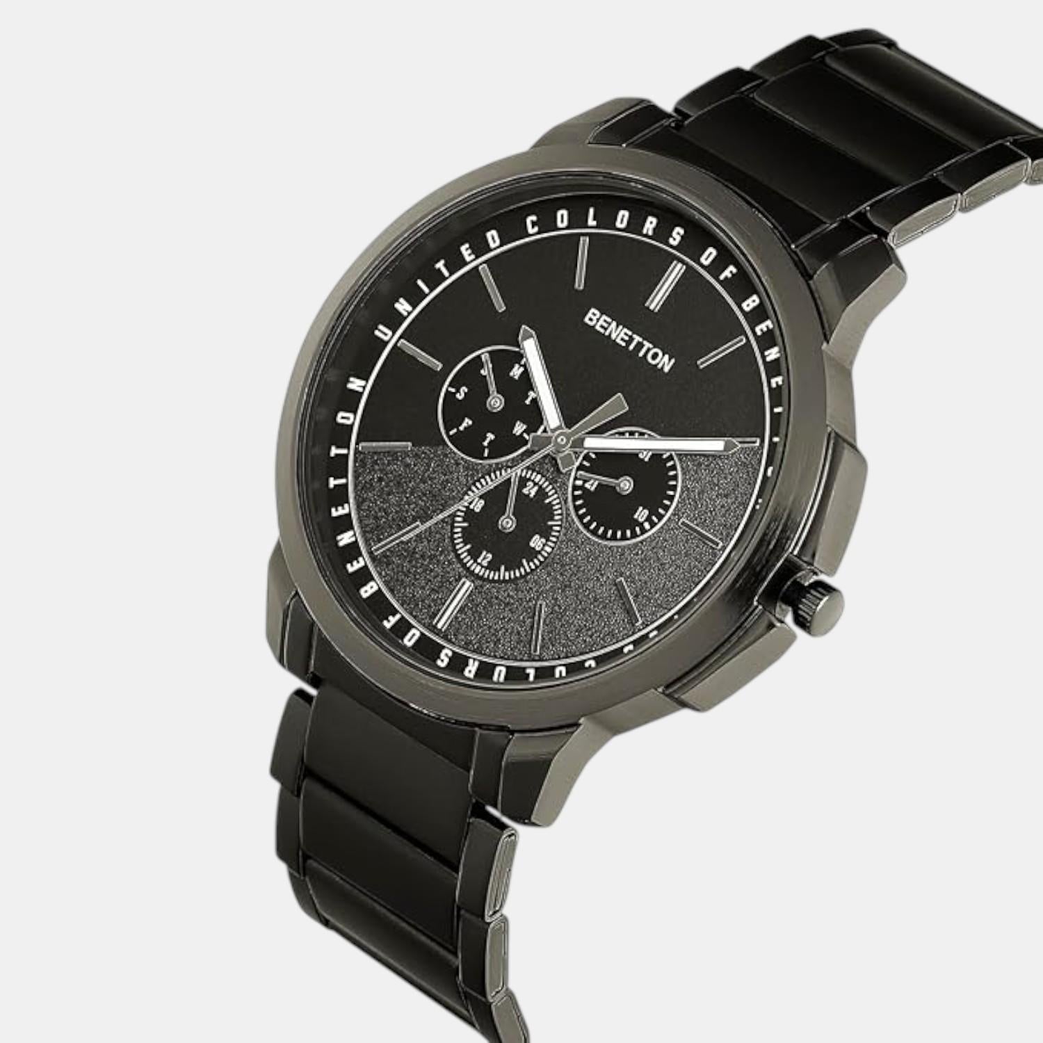 Signature Men Quartz Black Dial Multi-Function Stainless Steel Watch UWUCG1802