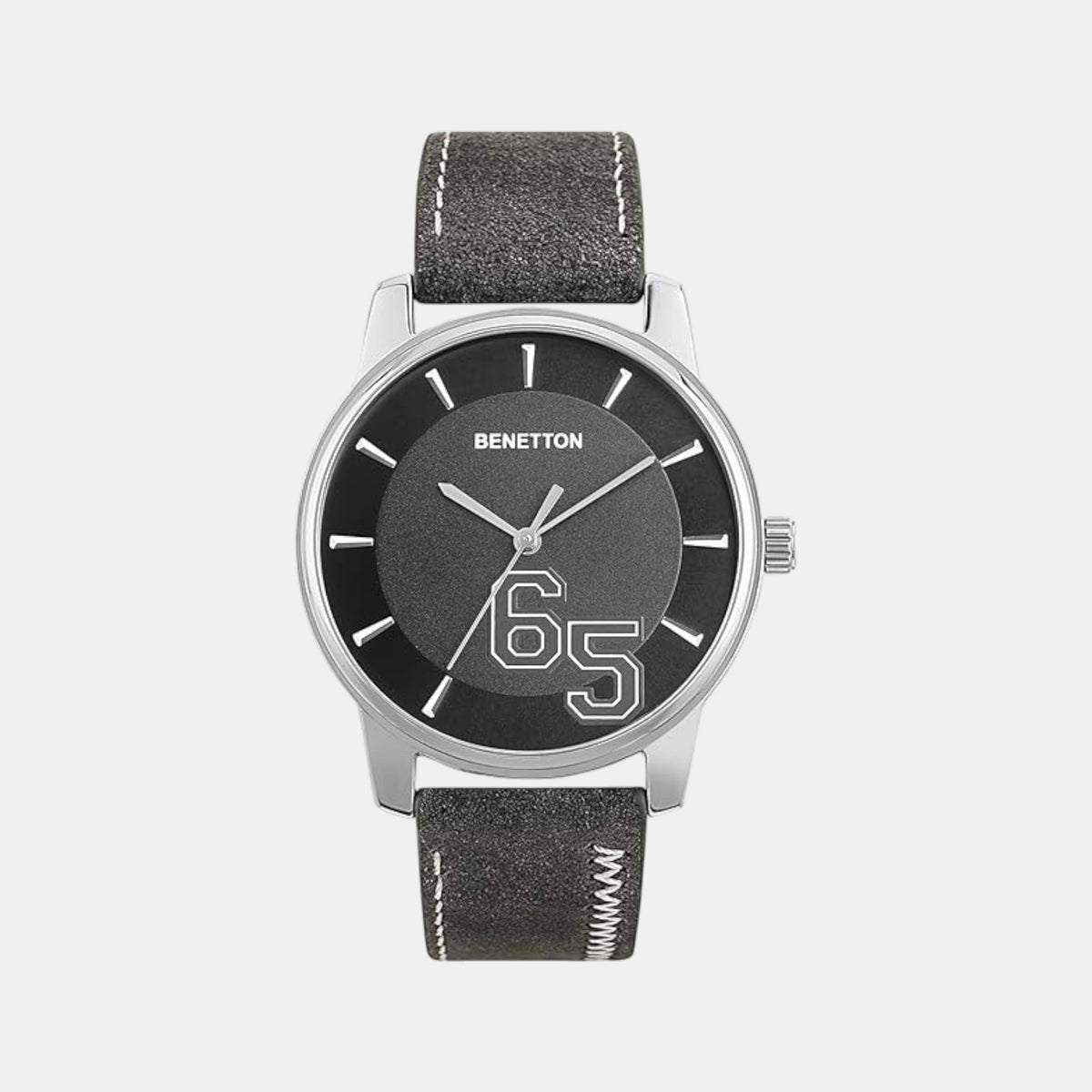 Iconic Men Quartz Black Dial Analog Leather Watch UWUCG2000