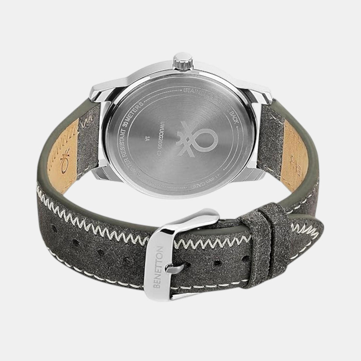 Iconic Men Quartz Black Dial Analog Leather Watch UWUCG2000