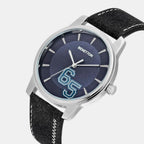 Iconic Men Quartz Blue Dial Analog Leather Watch UWUCG2001