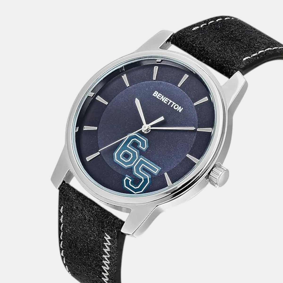 Iconic Men Quartz Blue Dial Analog Leather Watch UWUCG2001